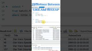 Difference Between REGEXP and LIKE command in SQL | #sql #mysql