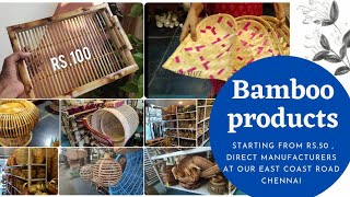 Bamboo and cane products shop in ecr /Affordable bamboo organizers / Small scale industries/Moongil