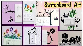 Wall Art Ideas/Switchboard Painting 🎨 DIY Wall Painting Design Ideas/loving moms kitchen n more
