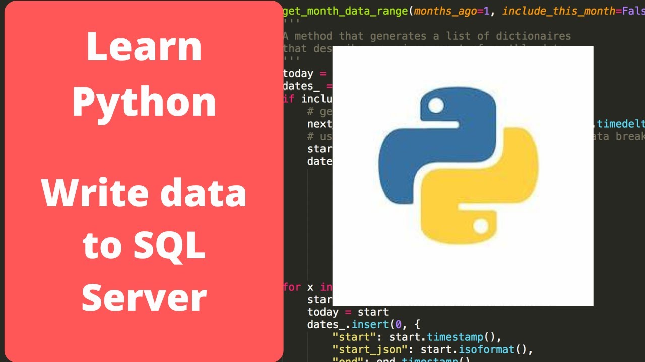 Writing Data To Sql Server With Python Python Programming For