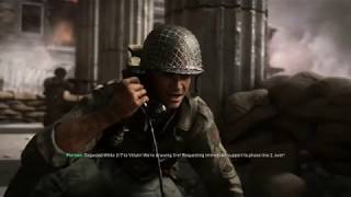 Call of Duty: WWII - Collateral Damage: Underfire In Plaza Call Perez Tank Platoon Cutscene Sequence