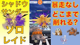 ポケモンGO シャドウサンダー ソロレイド 暴走なしどこまで削れる