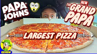 Papa John's® GRAND PAPA Pizza Review 👨‍🍳💪🍕 HUGE 18-Inch New York-Style Beast! 🫨 Peep THIS Out! 🕵️‍♂️