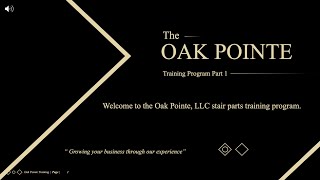 Oak Pointe   General Training Course