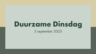 Duurzame Dinsdag 2023 - Debat en overhandiging koffer