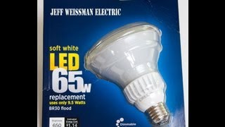 $19 CREE BR30 LED flood 65w  bulb uses only 9.5 watts REVIEW