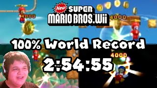 New Super Mario Bros. Wii 100% Speedrun 2:54:55 *World Record*