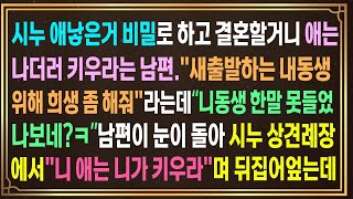 시누 애낳은거 비밀로 하고 결혼할거니 애는나더러 키우라는 남편.\