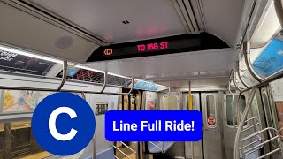 NYC Subway R160 C Train Full Ride: Euclid Ave - 168 St