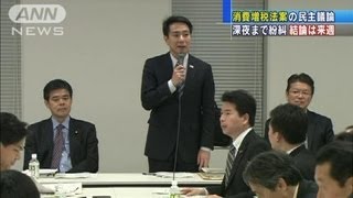 消費増税法案の民主議論深夜まで紛糾　結論は来週（12/03/17）