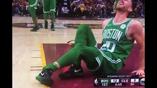 Boston Celtics Gordon Hayward break ankle and get leg Injury  海沃德左腳大翻船骨折