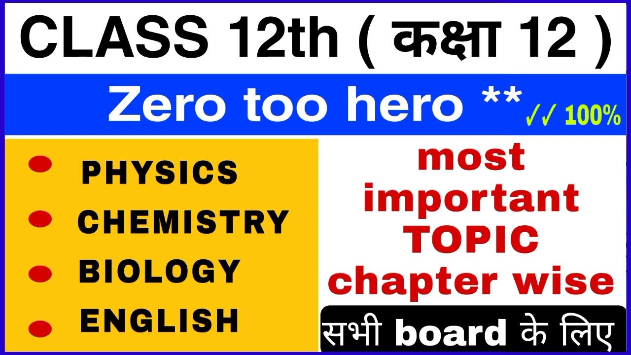 Class 12th Most Important TOPIC Chapter Wise || All Board Xii Exam # ...