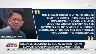 Sen. Pres. Escudero, bumuo ng administrative support group para sa impeachment trial vs. VP Duterte