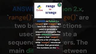 What is difference between range() and xrange() function in Python?