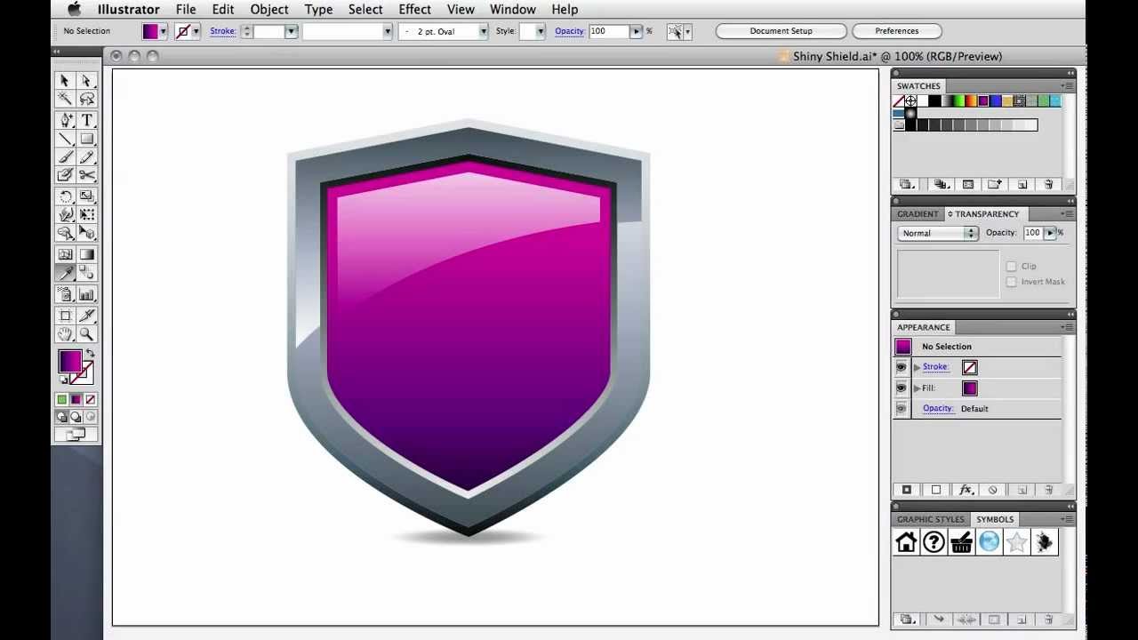 Illustrator Tutorial Quick Making 3d Shiny Shield Logo
