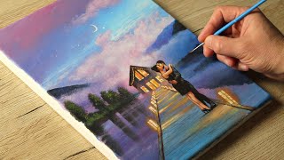 Painting a Romantic Couple | Valentine's special | Acrylic Painting