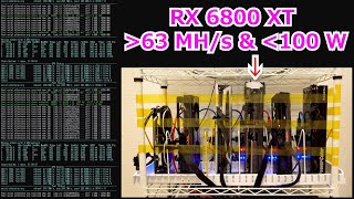 【Stable Settings】Radeon RX6800XT 63MH/s OVER @99W ETH Mining / Parameter tuning with MorePowerTool