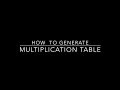 Multiplication table using Java