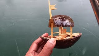 coconut shell craft | Boat