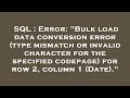 SQL : Error: 
