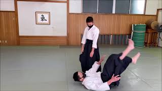 研心舘合気道－中学生黒帯演武。正面打ち3種　Kenshinkan Aikido-Junior high student balack belt.