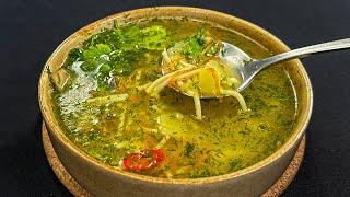 Spicy chicken soup with noodles, quick and delicious! Perfect lunch!