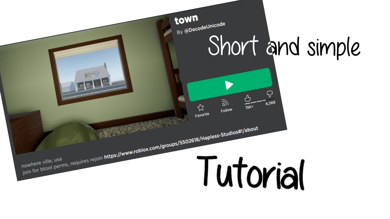 Town Tutorial Roblox Youtube
