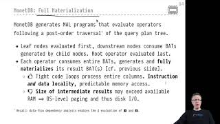 DB2 — Chapter #13 — Video #74 — Plan evaluation, full materialization in MonetDB