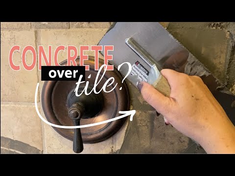 Can you pour concrete over ceramic tile?