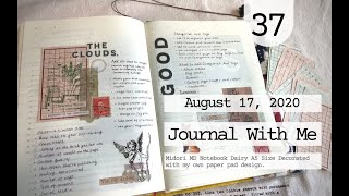 【Journal with Me】Midori MD Dairy Notebook 2020 A5 Size| Try out my own design paper pads (A006)