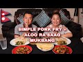 QUICK & EASY PORK FRY ✨NEPALI MUKBANG 😋🇳🇵🇬🇧