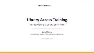 [Postgraduate Training 2026] Session 1 - Introduction to Library - Library Orientation