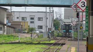 2024.07.05　JR五所川原駅　五能線 深浦行き到着【GV-E400系・2828D】　2024.07.05