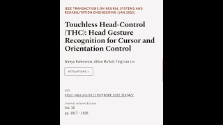 Touchless Head-Control (THC): Head Gesture Recognition for Cursor and Orientation Con... | RTCL.TV