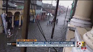 Local volunteers offering help during hurricane