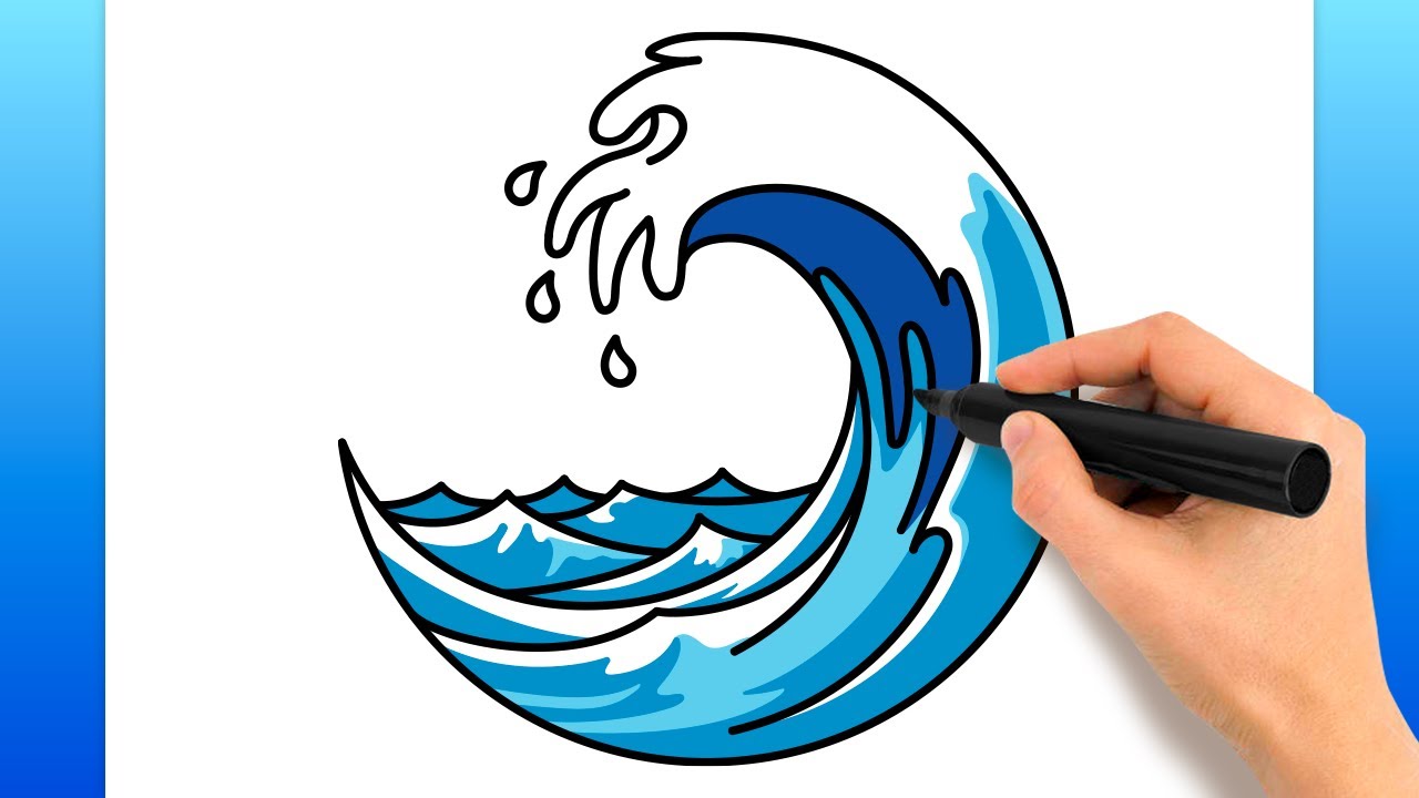 How To Draw A Wave (Easy Drawing Tutorial) - YouTube