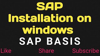 SAP Installation Part 1 (Preparation)