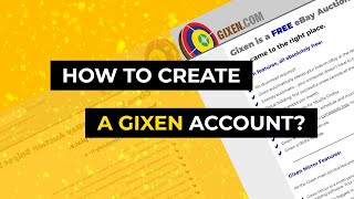 How to create a GIXEN ACCOUNT