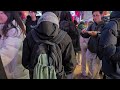 명동 seoul korea myeongdong night market busy saturday winter 4k walk. myeong dong food.