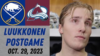 Ukko-Pekka Luukkonen Postgame Interview vs Colorado Avalanche (10/29/2023)