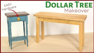 2 from 1 Dollar Tree dollhouse furniture makeover with DIY hardware