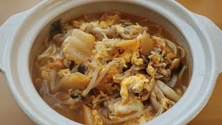 きのこキムチラーメンの作り方