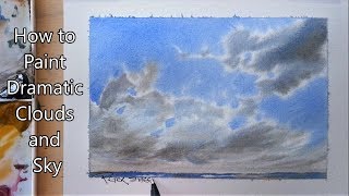 How to paint Clouds in Watercolour. Wet into wet. Quick and easy in real-time. Peter Sheeler