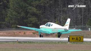 Beechcraft A33 Debonair Fights Epic Wind Battle on Landing \u0026 Takeoff