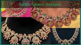 Gold \u0026 Diamond Butta haram designs ||Latest Butta haram necklace designs || బుట్ట హారం డిజైన్