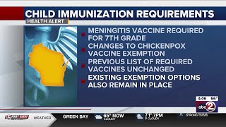 Wisconsin DHS announces new vaccine requirements for children