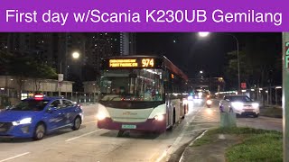 [SBST] Service 974 First day using Scania K230UB - SBS8568C