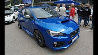 Subaru WRX STI edition sport WR blue pearl colour 4 door sedan tuning show car walkaround V0145