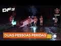 Duas pessoas ficam feridas após carro capotar no Riacho Fundo 2 (DF) | DF no Ar