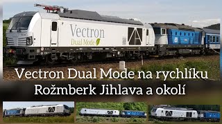 Vectron Dual , test ,  ČR na rychlíku Brno Jihlava , Vectron Dual testing in Czech